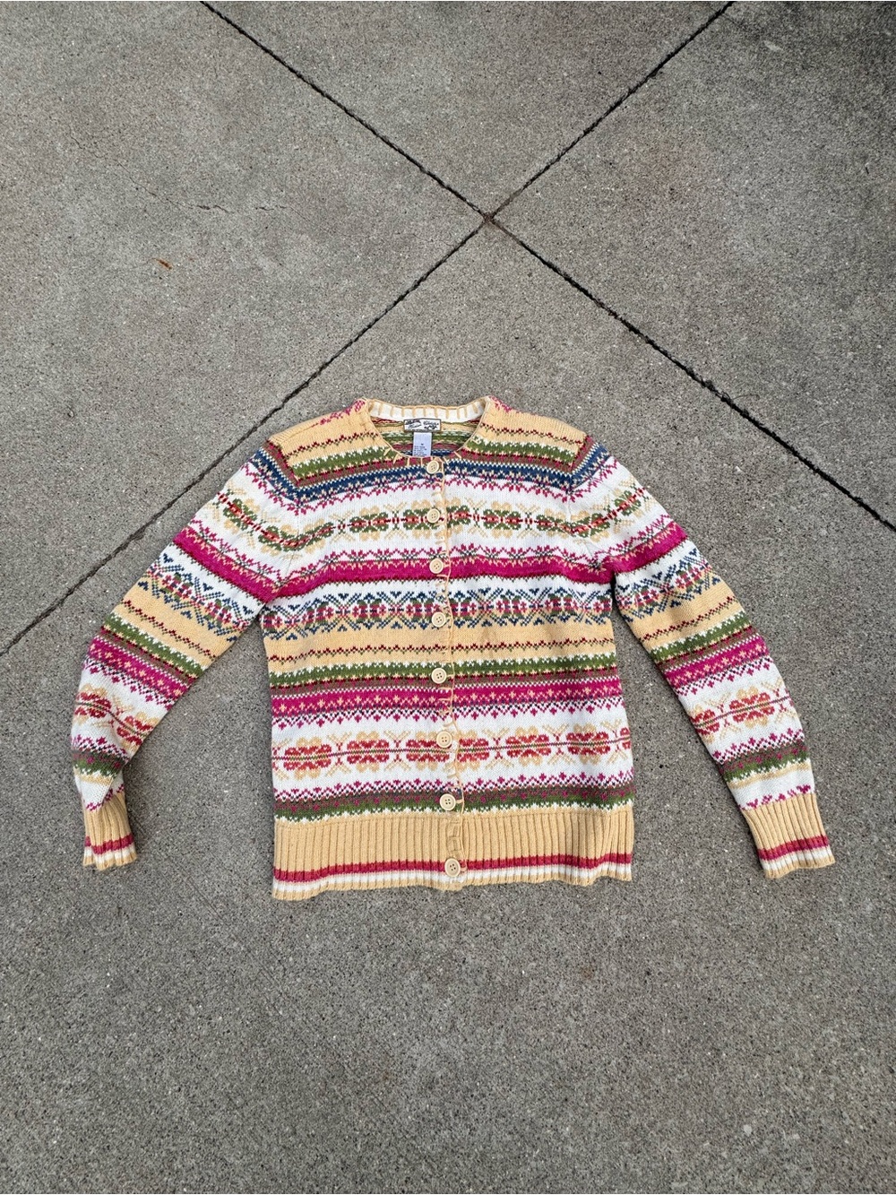 American Vintage Multicolor Fair Isle Button-Front Cardigan